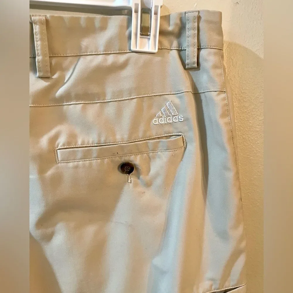 Adidas Golf Performance Shorts ClimaLite Summer Beige white Logo Men’s 34